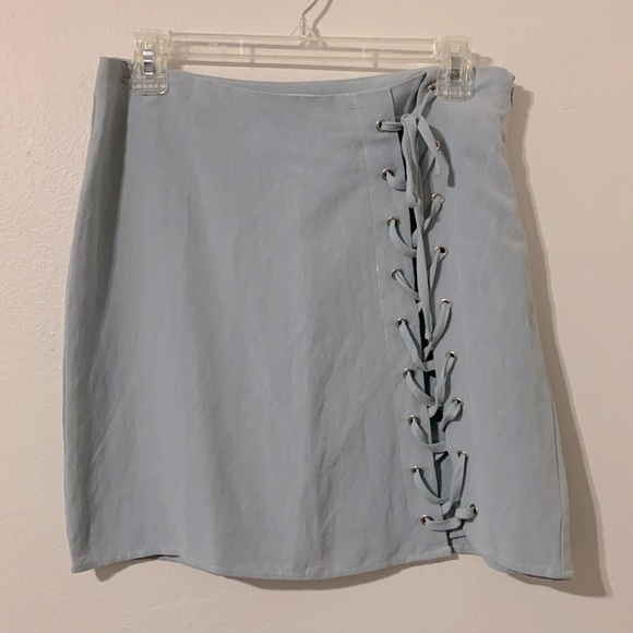 TOBI Blue Skirt 55% Linen 45% Rayon Lining 100%Rayon Size M/M Used - Picture 1 of 7
